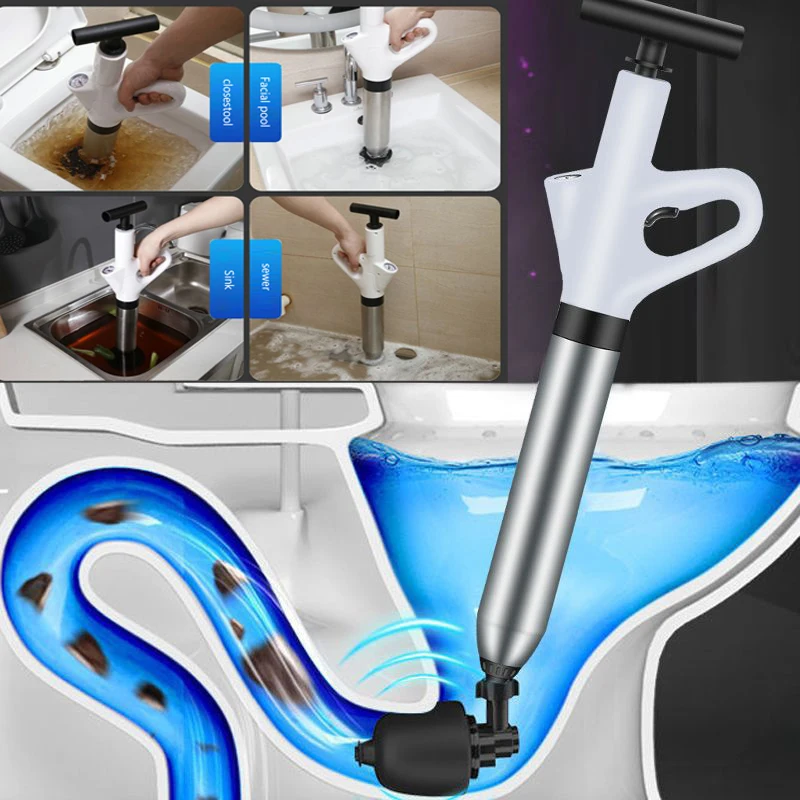 

Air Power Drain Blaster Tools Universal Pipe Dredging Clean Pump High-pressure Clog Remover Reusable for Bathroom Shower Bathtub