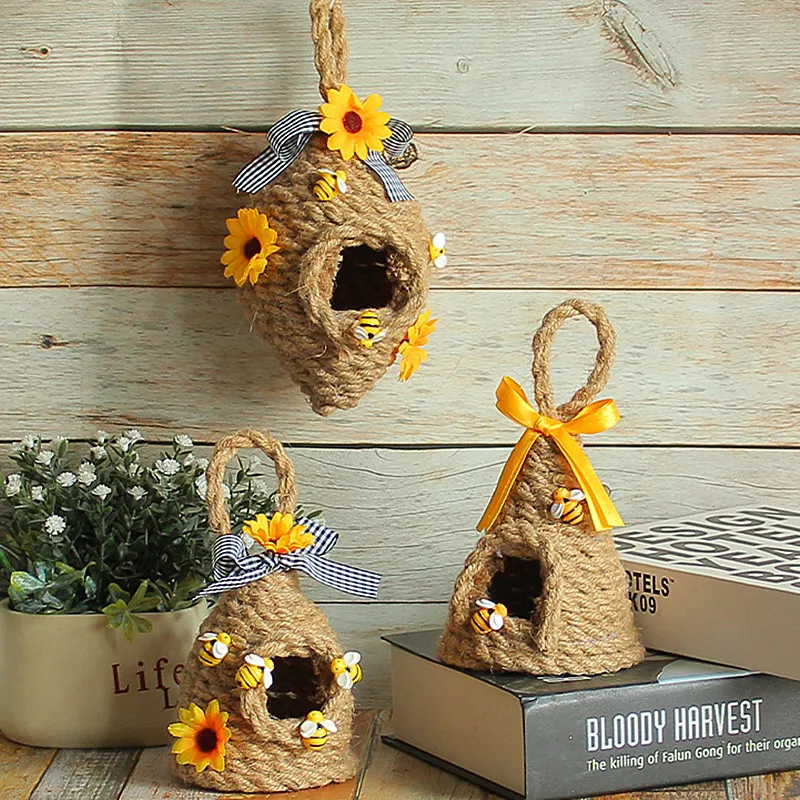 

Jute Bee Hive Decor Bee Decorations Honey Bee Spring Farmhouse Coffee Table Decor Kitchen Decor Bee Party Summer Home Decorats