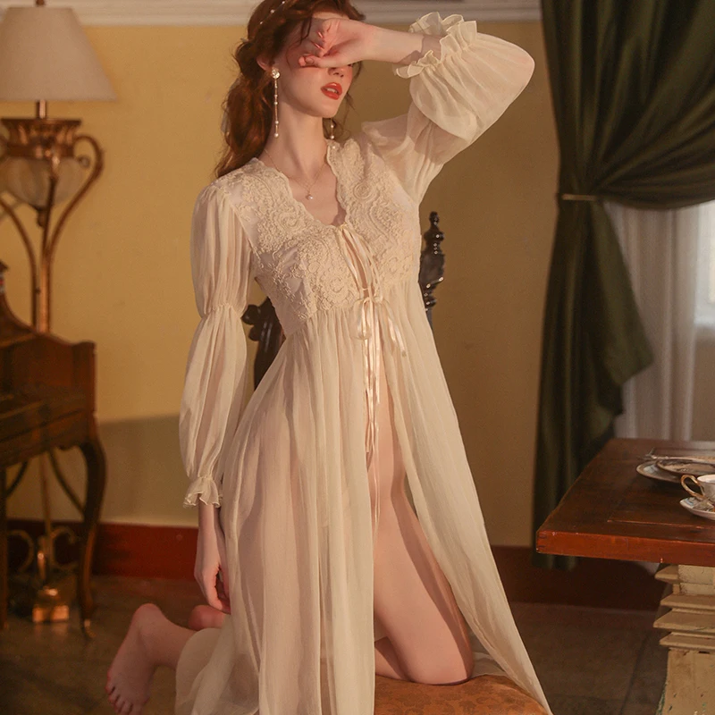 Халат в стиле суда кружевное платье принцессы нижнее белье ночная рубашка