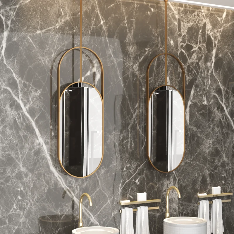 

Decorative Washroom Bath Mirrors Bathroom Magnifying Oval Shower Cabinet Wall Mounted Mirrors Girls Ronde Spiegel Mirrors LG50JZ