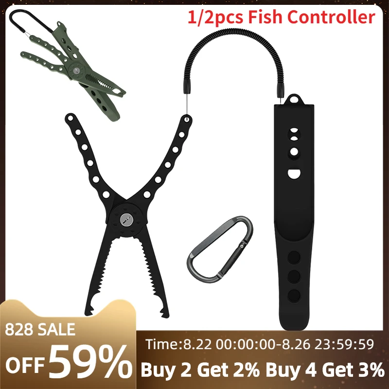 Fishing Pliers Fish Line Cutter Scissors Portable Fish Hook Remover Multifunction Fishing Tongs Gripper Cutter Plier Controller