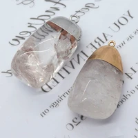 water drop shape white crystal pendants natural stone gem diy accessories for making necklaces earrings jewelry crystal charms