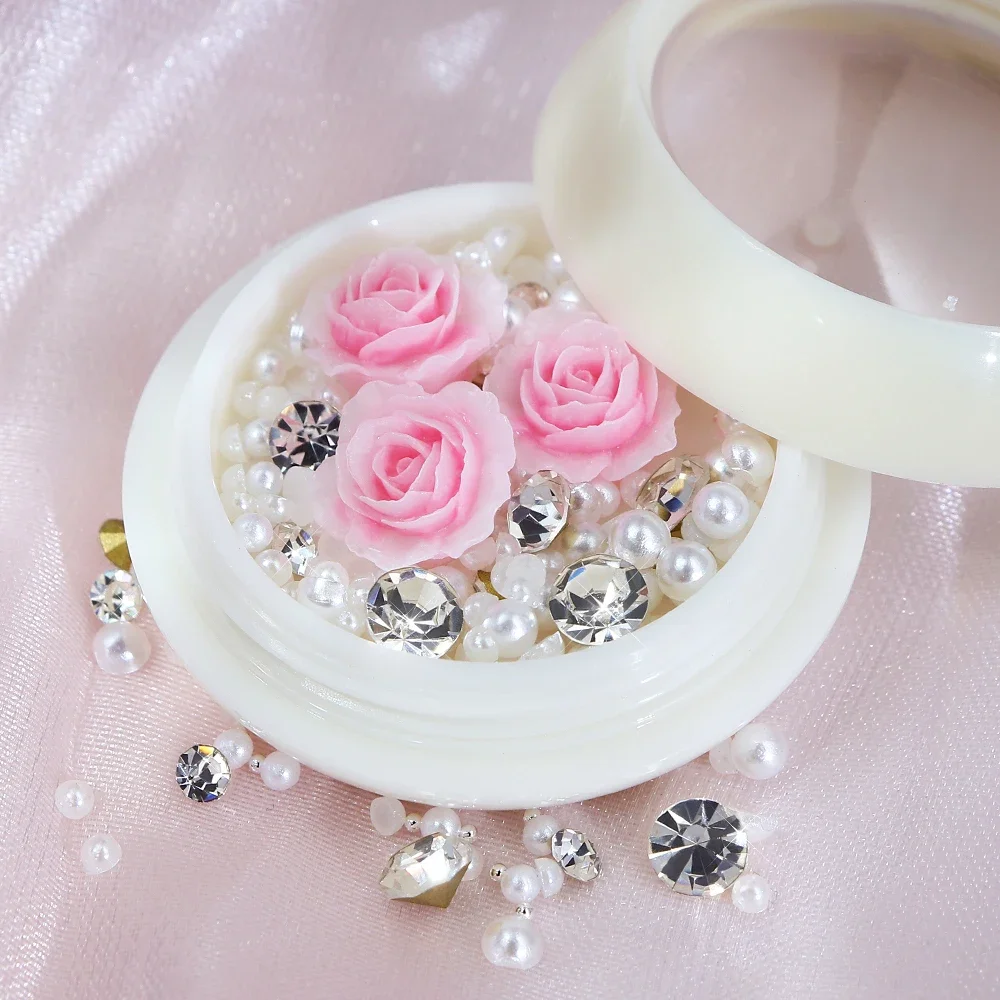 

Mixed Pearl Flower Resin Art Decorations 3D Charm Design Kawaii Accessories Epoxy/Silicone Mold Filling DIY Nail Jewelry Making