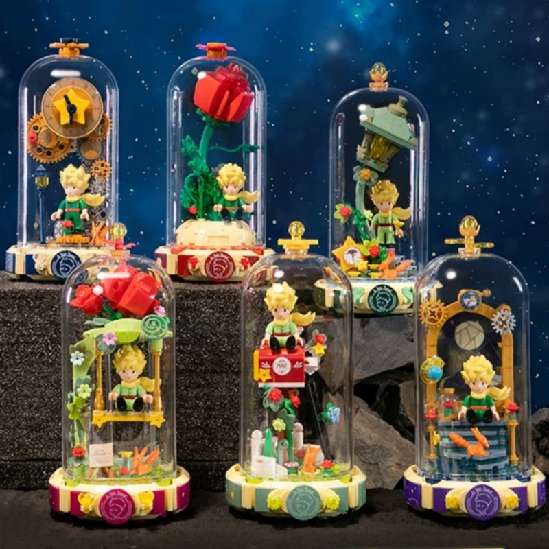 Новая версия Little Prince Eternal Series строительные блоки качели роза уличный фонарь сцена