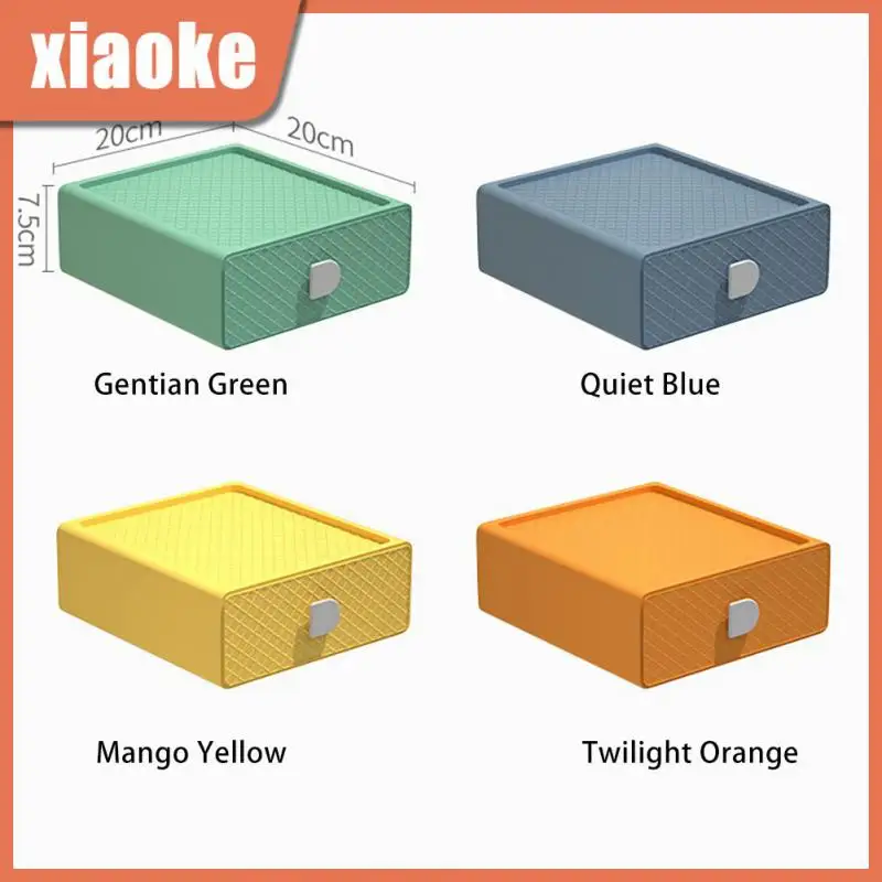 

1pc New Creative Nordic Drawer Type Stackable Combination Desktop Storage Box Stationery Dormitory Cosmetics Finishing Box Rack