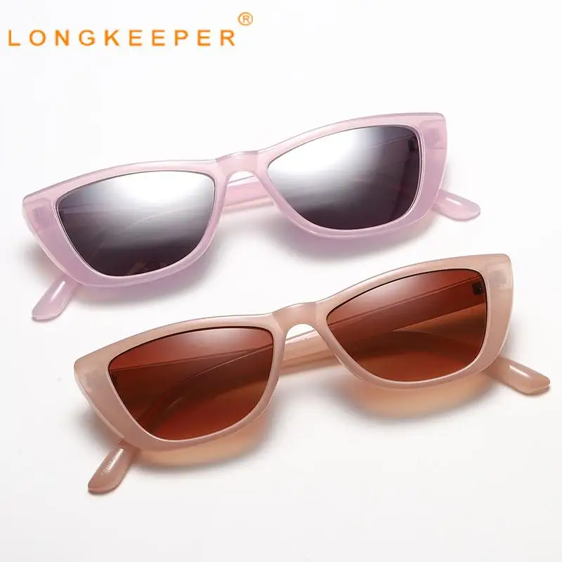 

2022 New Purple Brown Cat Eye Vintage Sunglasses Women Sun Glasses Candy Colors Retro Small Frame Uv400 Eyewear Oculos De Sol