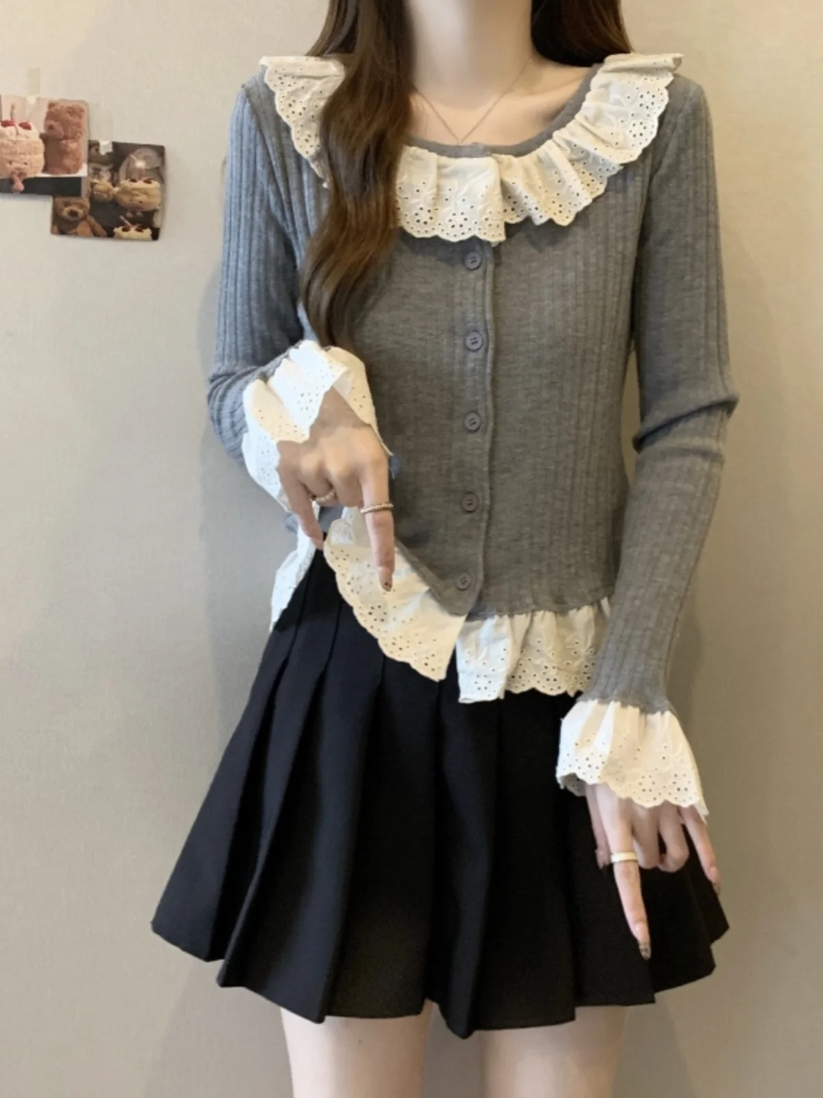 Популярная в этом году красивая вязаная женская рубашка ранней осени новый