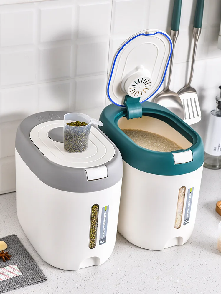 

5/10kg Kitchen Rice Bucket Thickened Moisture-proof Sealed Rice Dispenser Storage Box Food Storage Containers Homeuse