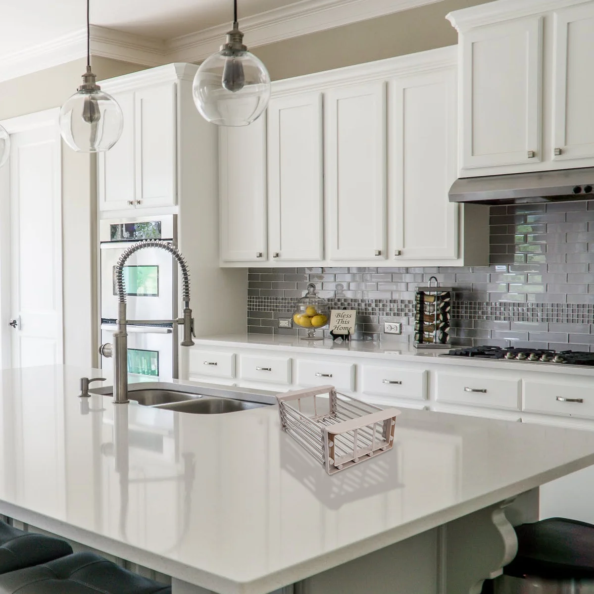 

1PC Sink Drain Rack Multifunction Telescopic Stainless Steel Storage Basket Vegetable Fruit Organizer