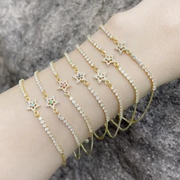 new simple and versatile five pointed star zircon bracelet female european and american niche high end star bracelet wholesale