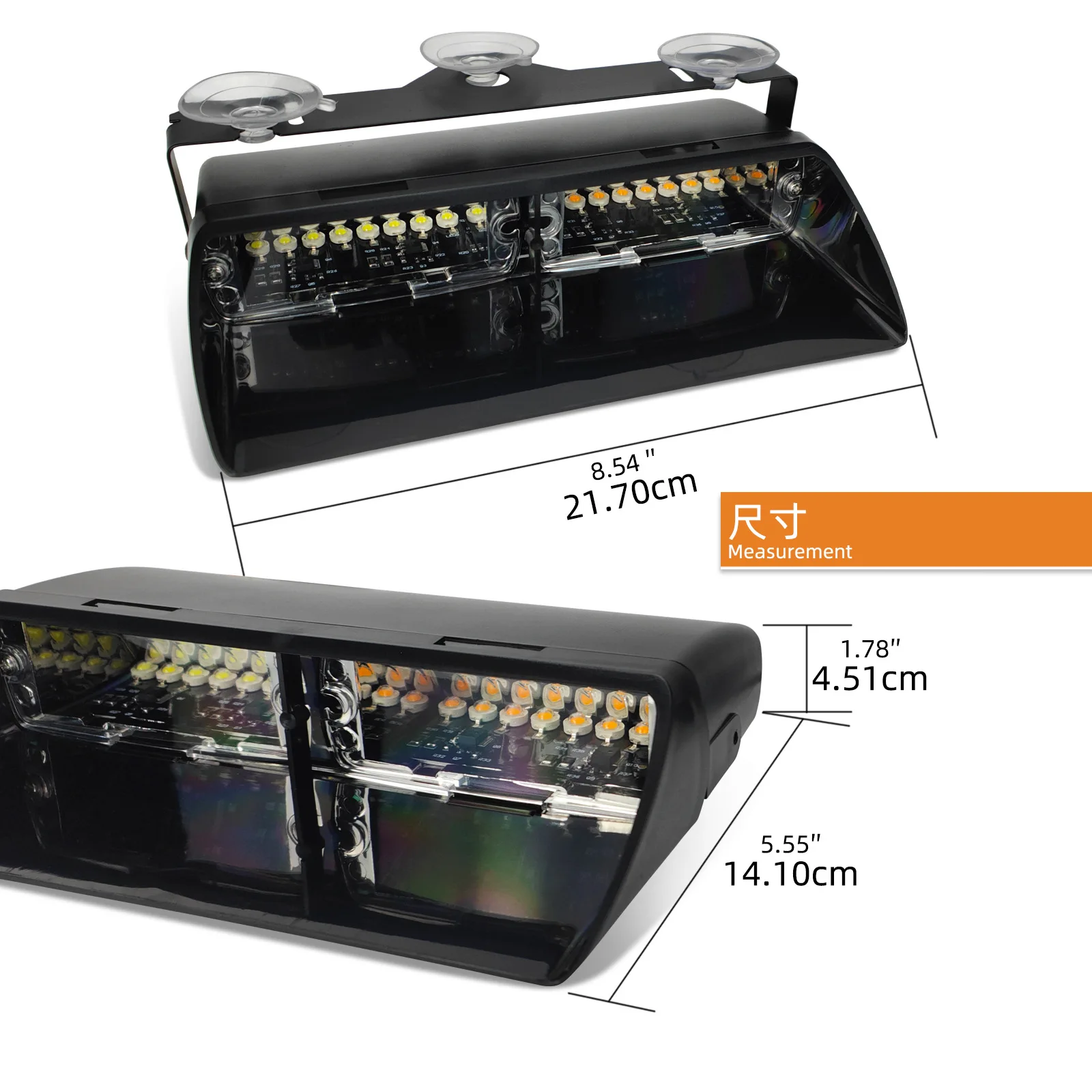 

Emergency Warning Lights, 16 PCS LED Windshield Strobe Light with Suction Cup for Automotive