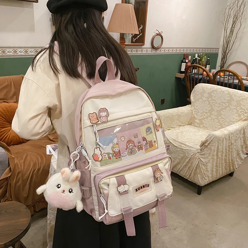 Модный женский холщовый рюкзак, Удобная дорожная сумка для девочек-подростков, школьный ранец для ноутбука
