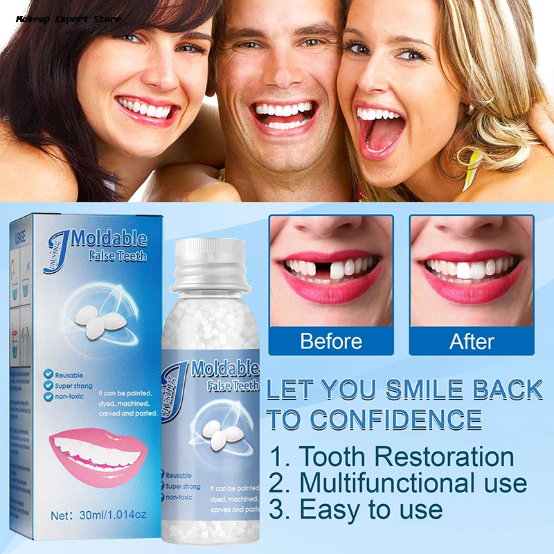 30 г полимерный твердый клей FalseTeeth набор для временного ремонта зубов и Falseteeth