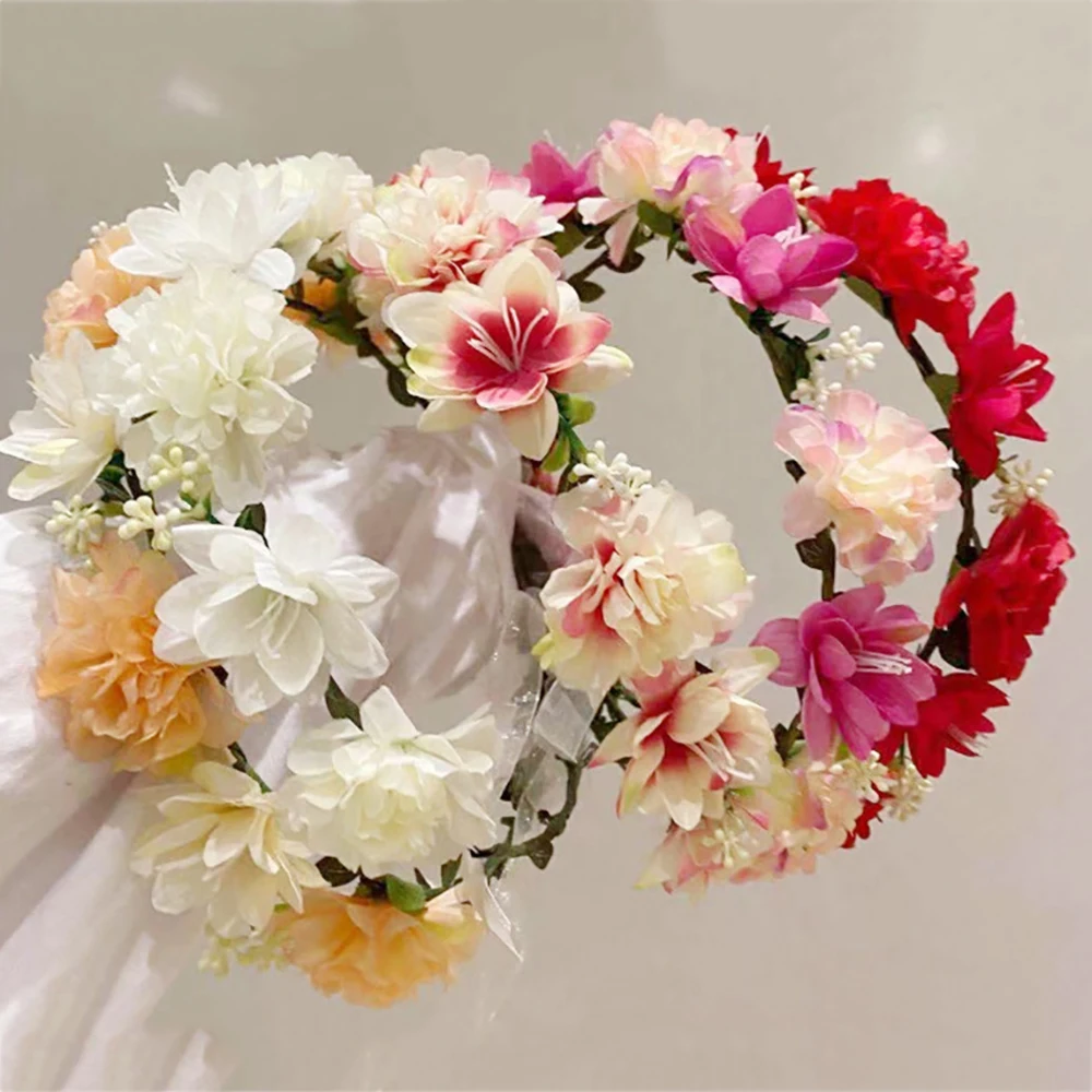 

Simulation Wreath Bridal Wedding Dress Accessories Headwear Tourist Attractions Seaside Vacation Simulation Fabric Wreath