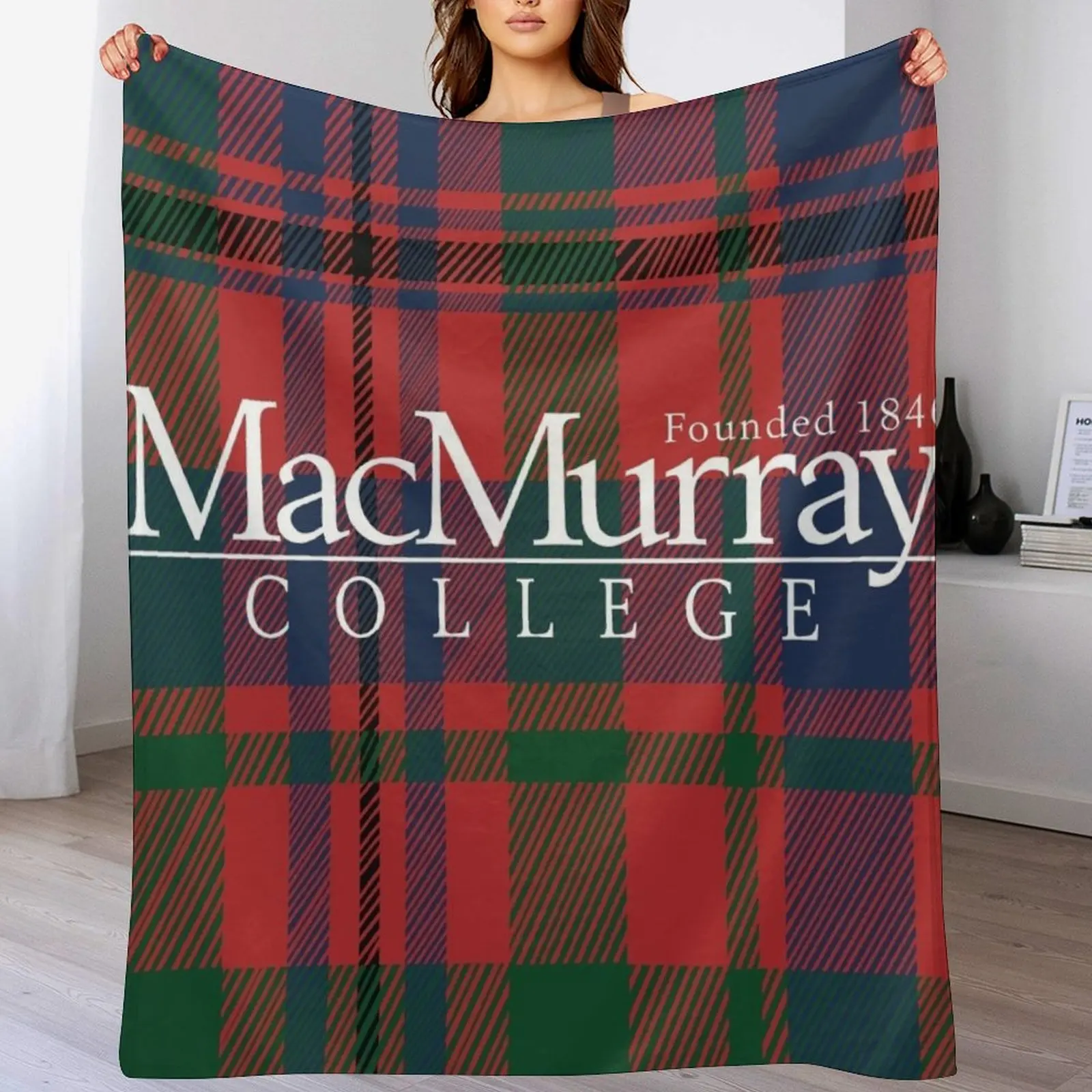 Одеяло в клетку MacMurray College украшения фланелевые детские одеяла
