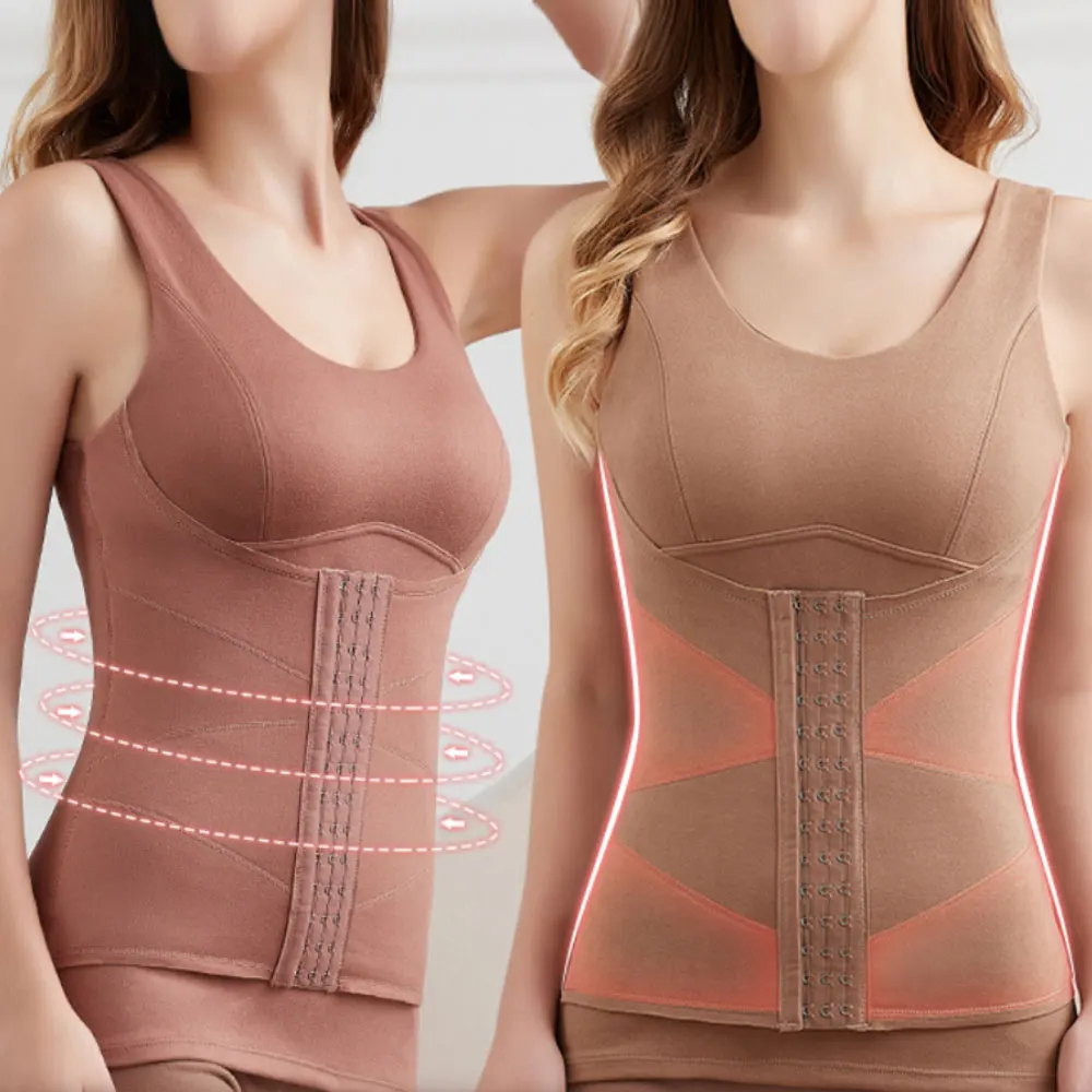 Corset Top Thermal Underwear Body Shaper Tops With Bra Women Waist Trainer Shapewear Fleece Reducing Girdles Tummy Slimming Belt