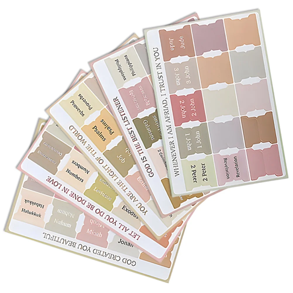 

5 Sheets Books Bible Tabs Study Cross Paper Index Sturdy Miss Women Decorative