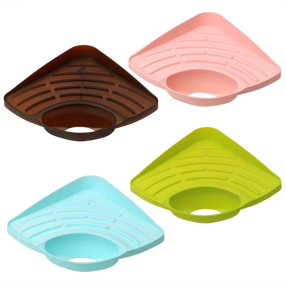 

Multifunctional Draining Triangle storage rackRack Suction Cup Sink Corner Sponge Storage Shelf for Kitchen dish rack