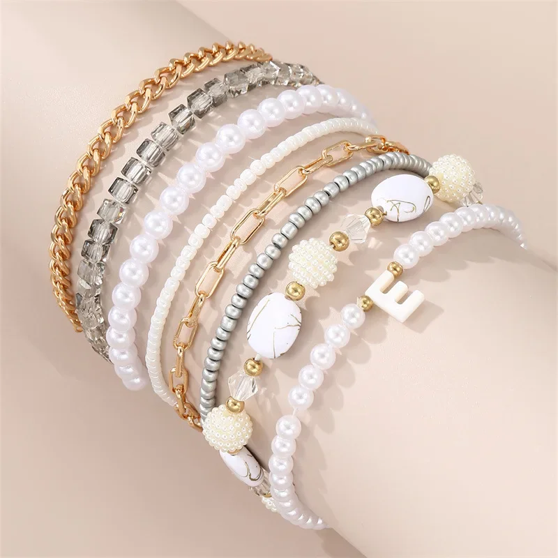 Многосоставный браслет в богемном стиле персиковый форме сердца для девочек