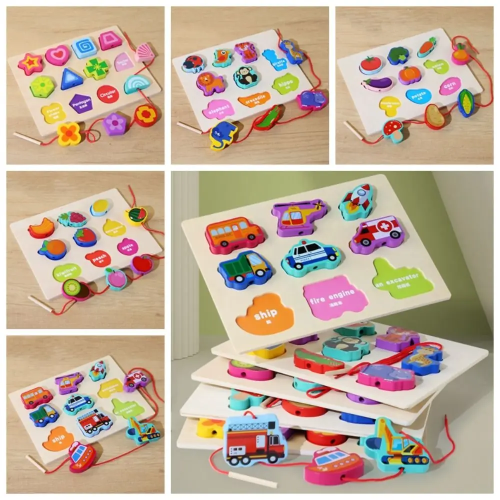 Деревянная головоломка мультяшная 3D игрушка в форме дорожного движения животных