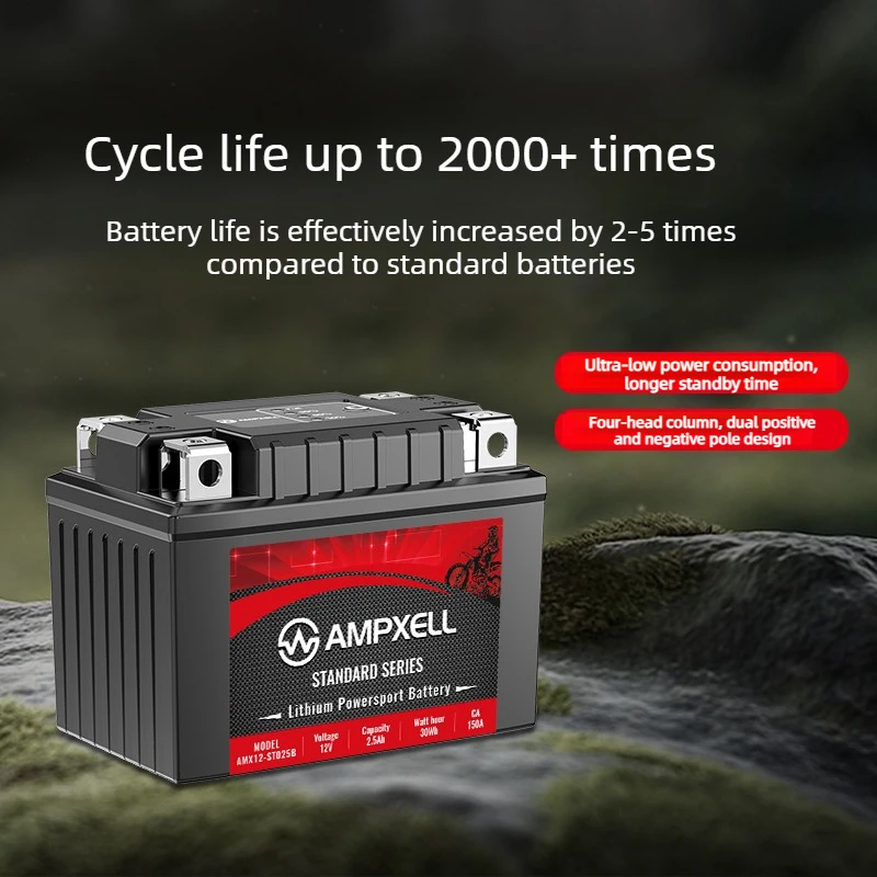 Фото Литиевая батарея для мотоцикла 12V 3500MAH 42Wh ST035B, замена батареи YTX5L-BS для Honda Jog i100, Fuxi AS125, Little Princess №3