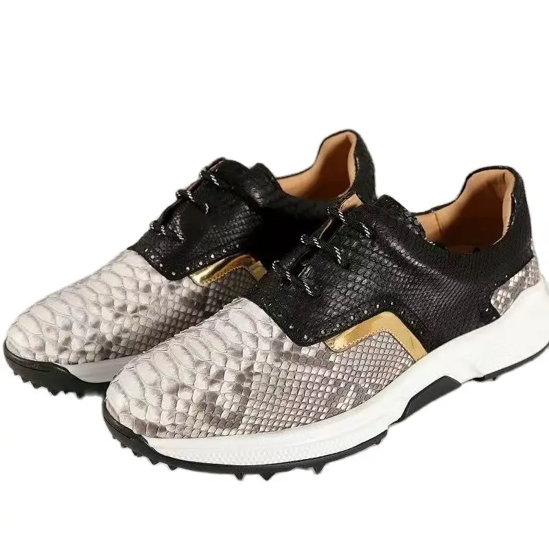 

Новое поступление 2023, модная мужская повседневная обувь из змеиной кожи, мужские кроссовки из натуральной кожи pdd102