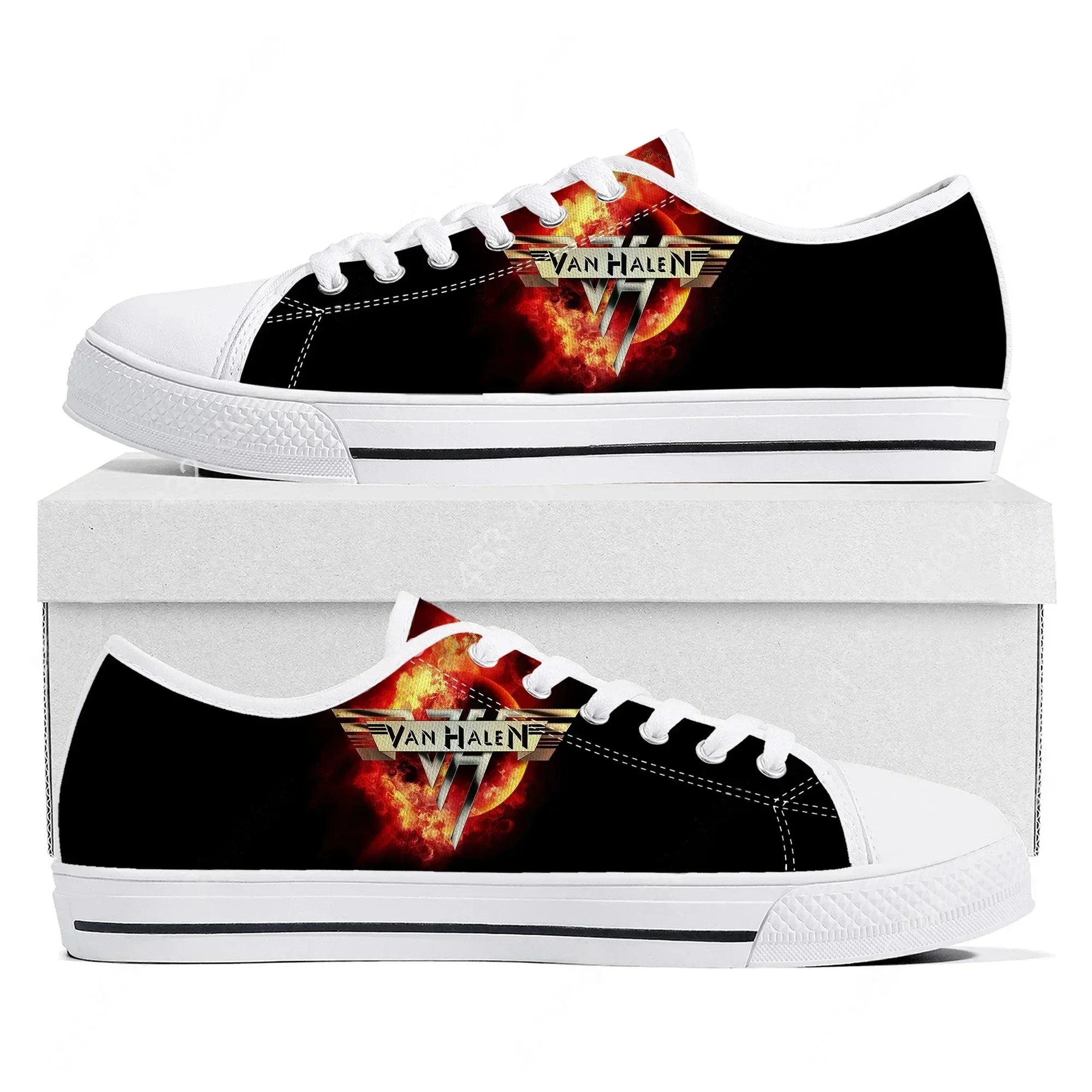Фото Кроссовки Van Evh 5150 Stripes Halen Low Top, высококачественные, мужские и женские, из холста, модель 1984, повседневная обувь для пар, обувь на заказ. №4