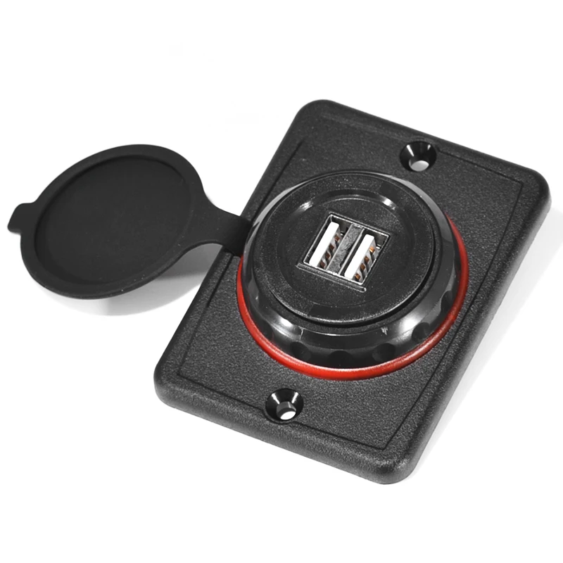 

Universal Car Charger Accessories Waterproof DC 12-24V 3.1A For Car Bus Boat Camper Caravan Dual USB Nylon Car Charger