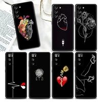 phone case for samsung s7 edge 8 9 10 10e plus lite 20 plus ultra s21 fe case soft silicone cover cartoon charged heart witchy