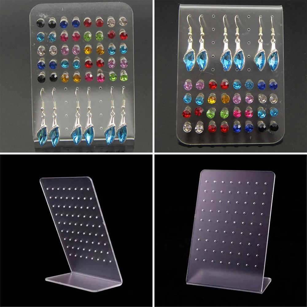 72 Holes Earring Display Holder Acrylic Stand Seller Piercing Jewelry Display Organizer Shelf Multi Ear Studs Storage Rack images - 6
