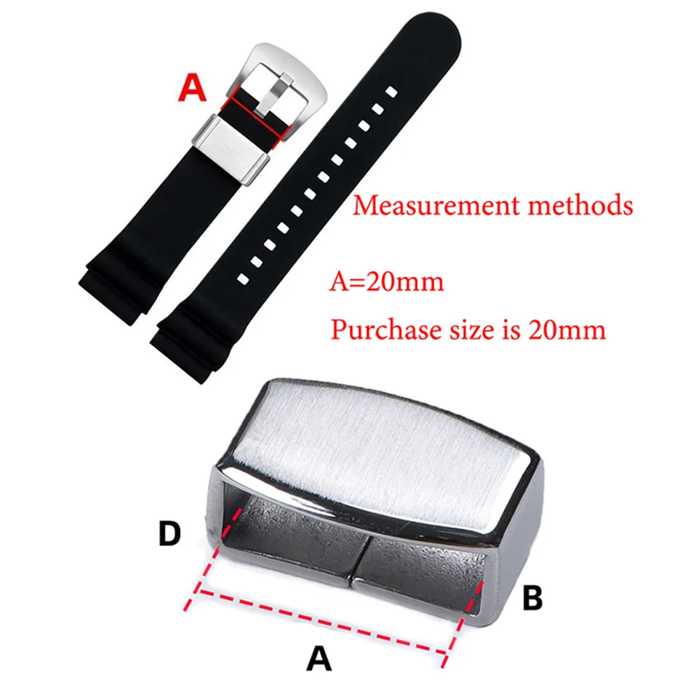 

18mm 20mm Watch Strap Buckle Rings Holder Stainless Steel 316L Ring Clasp Buckles for Seiko Silicone Watch Band Metal Clasp