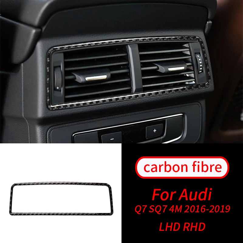 

For Audi Q7 SQ7 4M 2016-2019 Real Carbon Fiber Decoration Rear Air Vent Outlet Frame Cover Trim Auto Interior Accessories