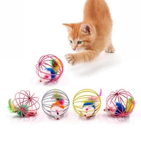 1pc cat toy mouse cage toys plastic artificial colorful cat teaser toy pet supplies random color cat supplies pet toys