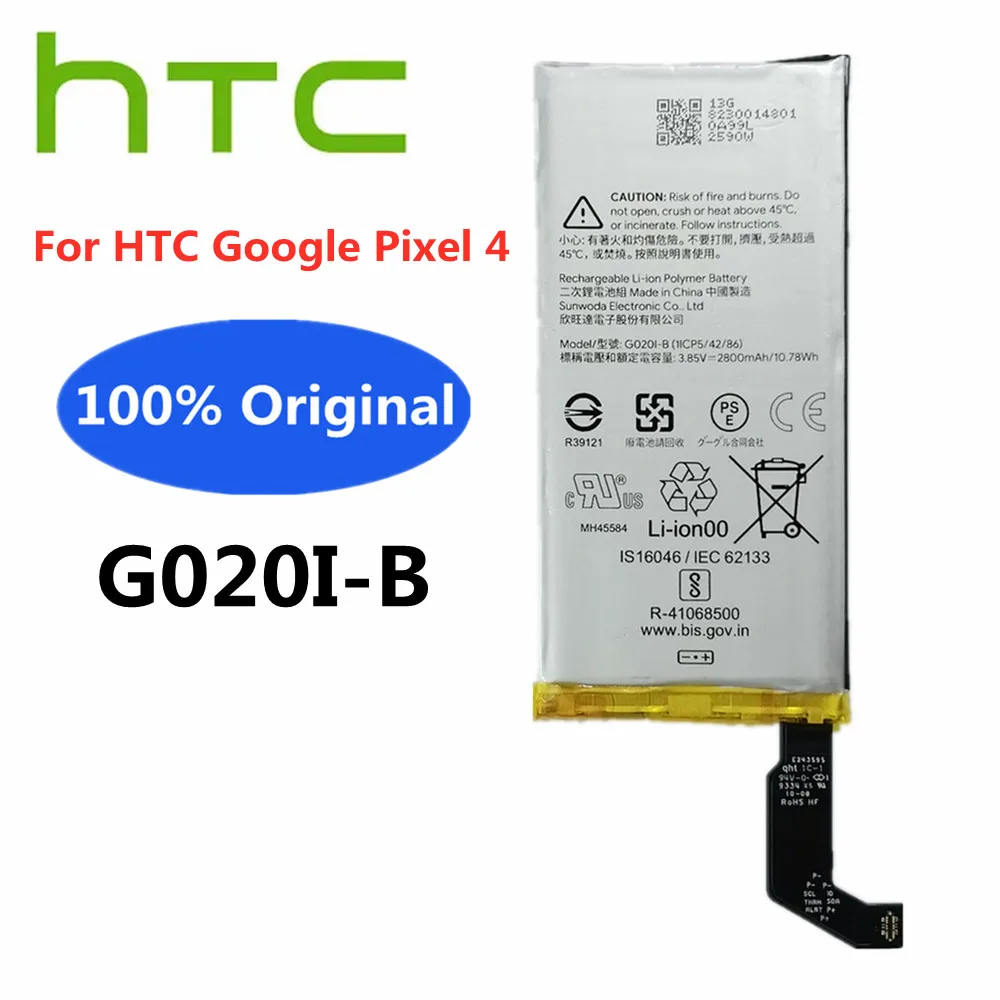 

Original High Quality 2800mAh / 10.78 Wh G020I-B Pixel4 Phone Replacement Battery For HTC Google Pixel 4 Batteries