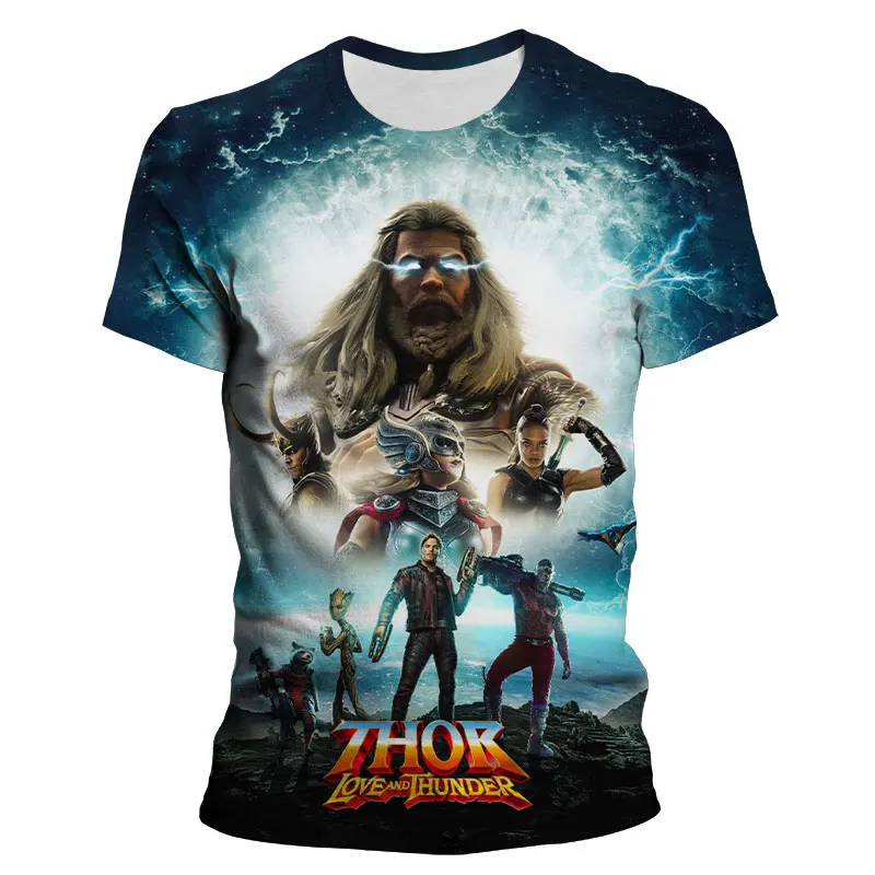

Tshirts For Men Summer Casual Short Sleeve T-shirt For Women Marvel Thor 3D Print Cool Boy Girl Kids Tee Tops Clothes