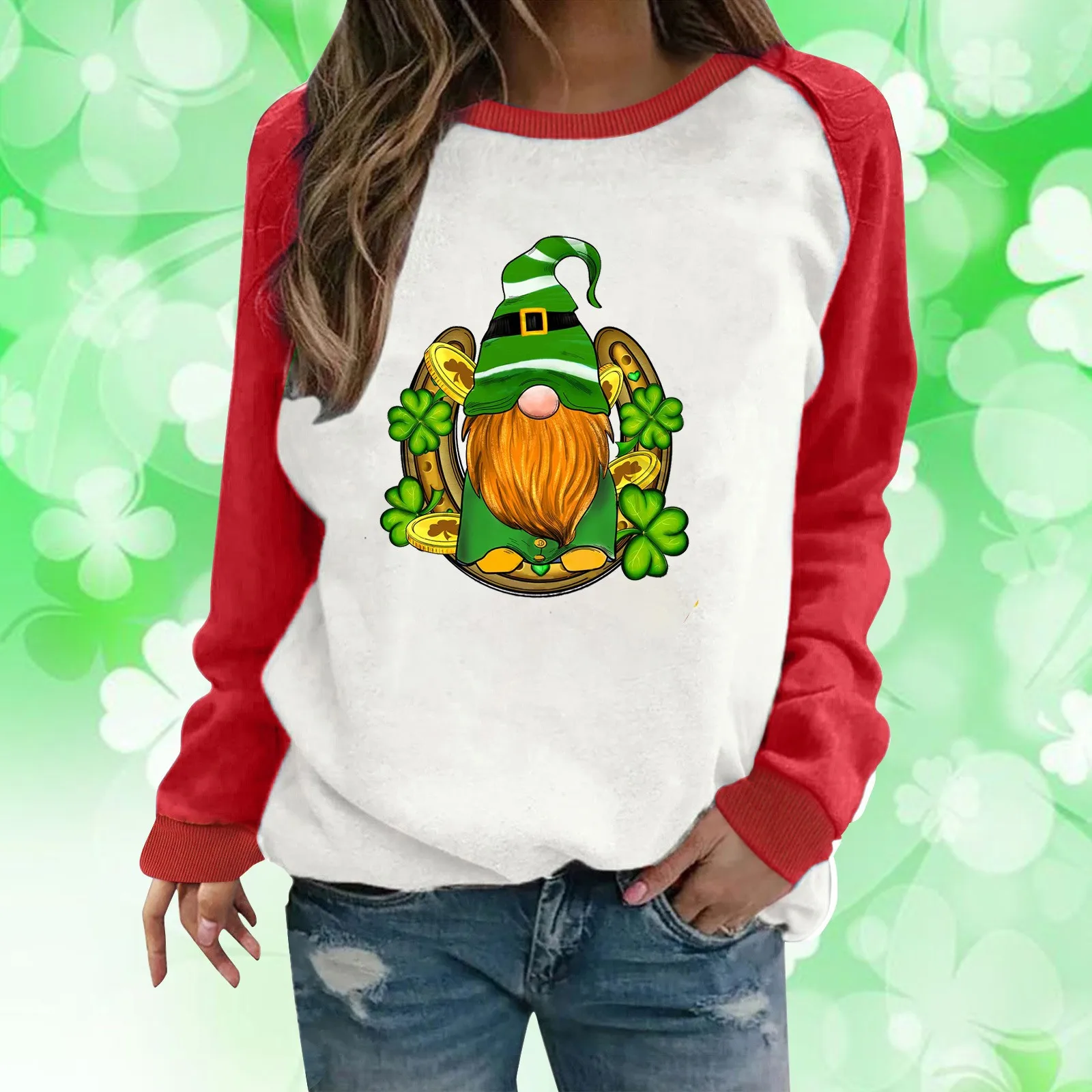 

Женский Повседневный пуловер с длинным рукавом и круглым вырезом