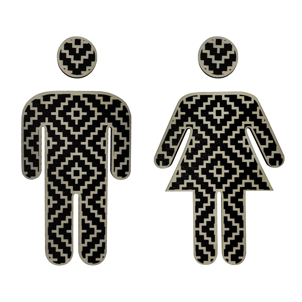 Деревянный туалетный символ клейкая Задняя подкладка дневной знак для отеля