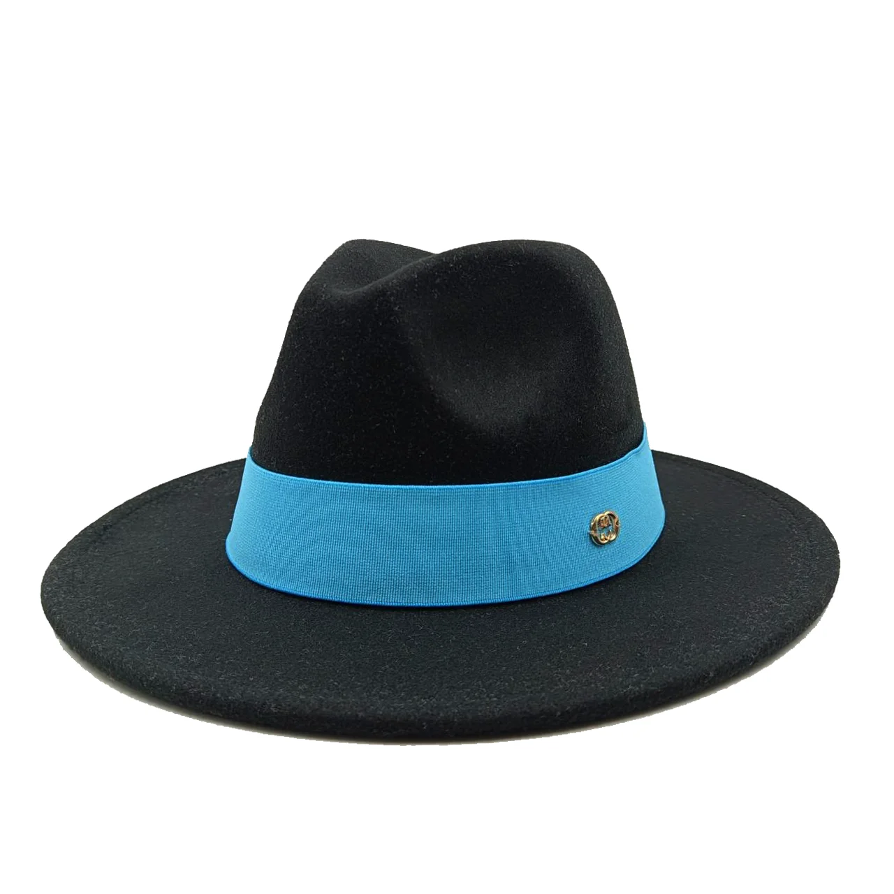 Желтая фетровая шляпа джазовая Зимняя монохромная Мужская и женская модная