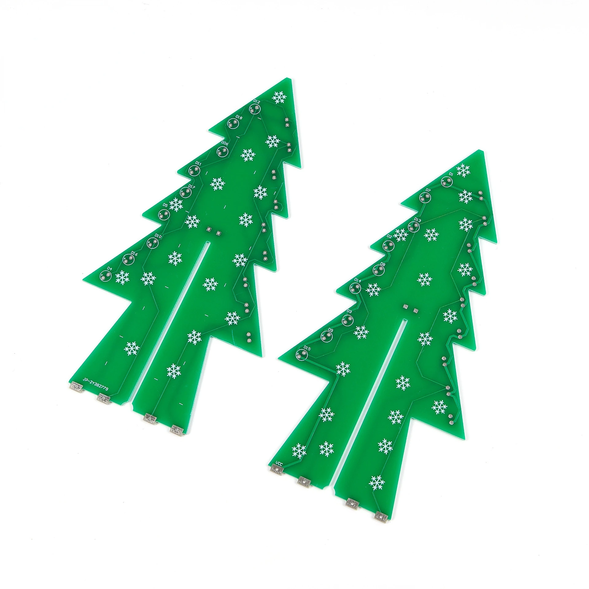 10pcs 3D Xmas Christmas Tree DIY Model Assemble PCBA, LED Circuit Funny Electronic PCB Board for Student Teen Soldering Learning