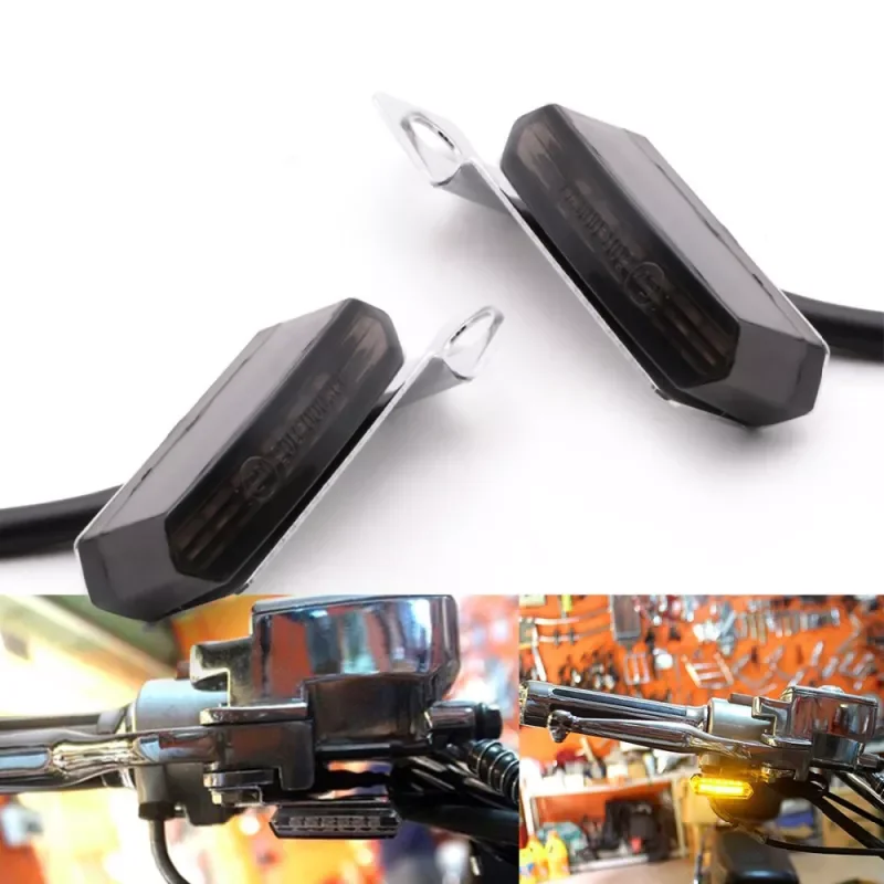 

Motorcycle signal lamp Indicators Amber Mini LED Turn Signal Light Handlebar Blinker For Cafe Racer Scooter Motobike DC 12V