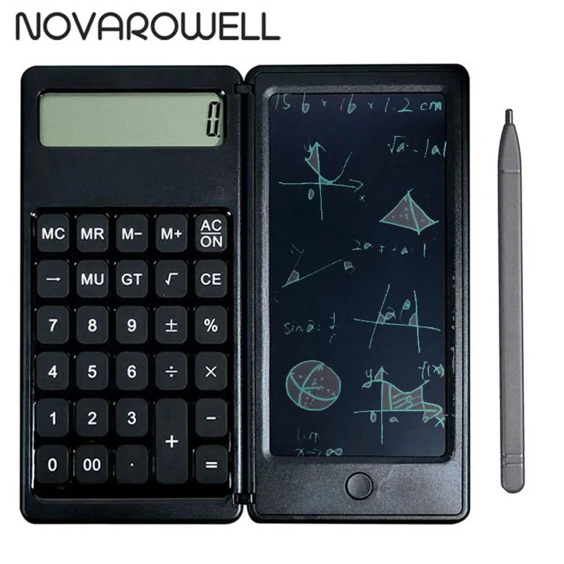 

Foldable Calculator With Graphics Tablet Drawing Pad Smart LCD Portable Button Battery with Stylus Pen Pencil