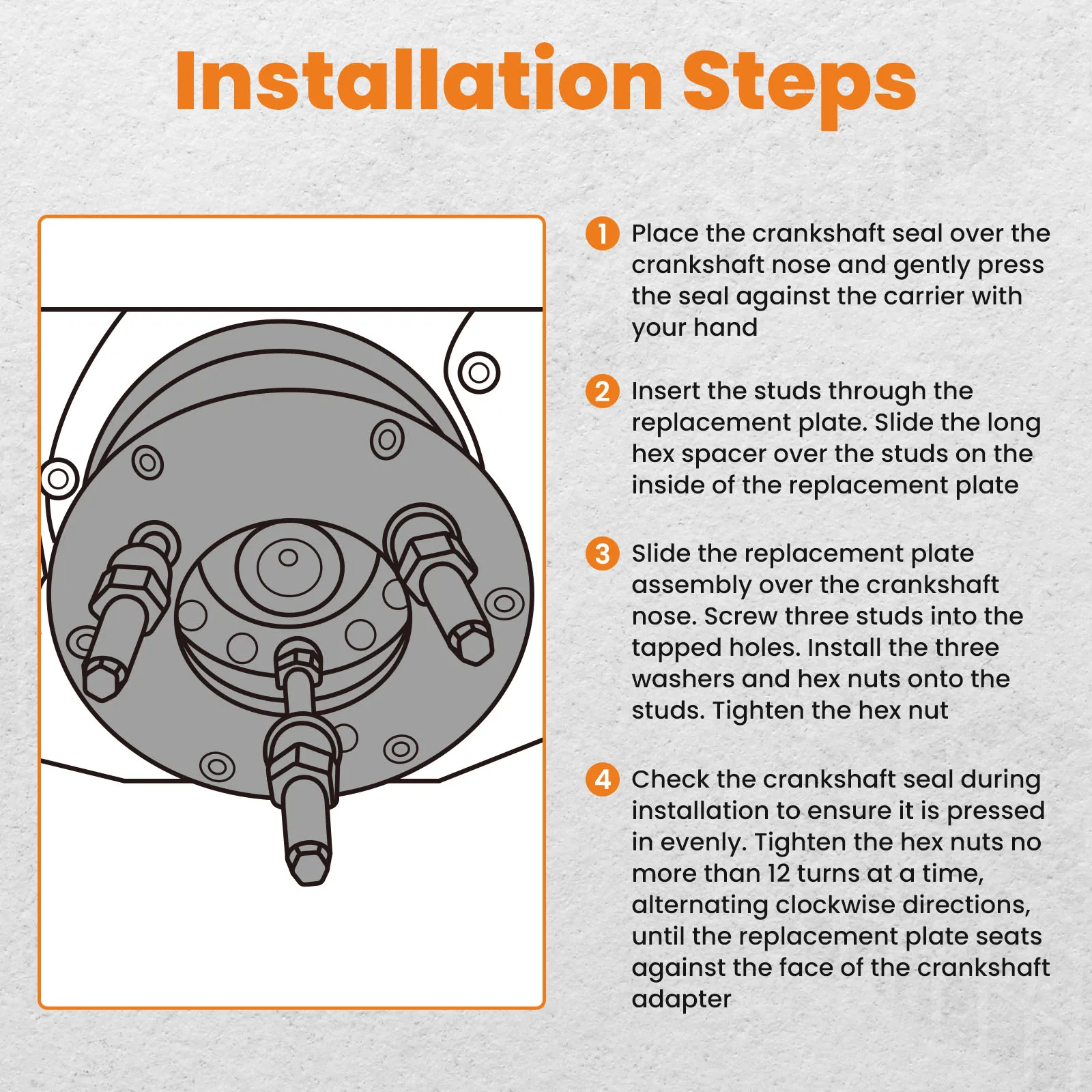 Уплотнение переднего коленчатого вала и съемник износостойкой