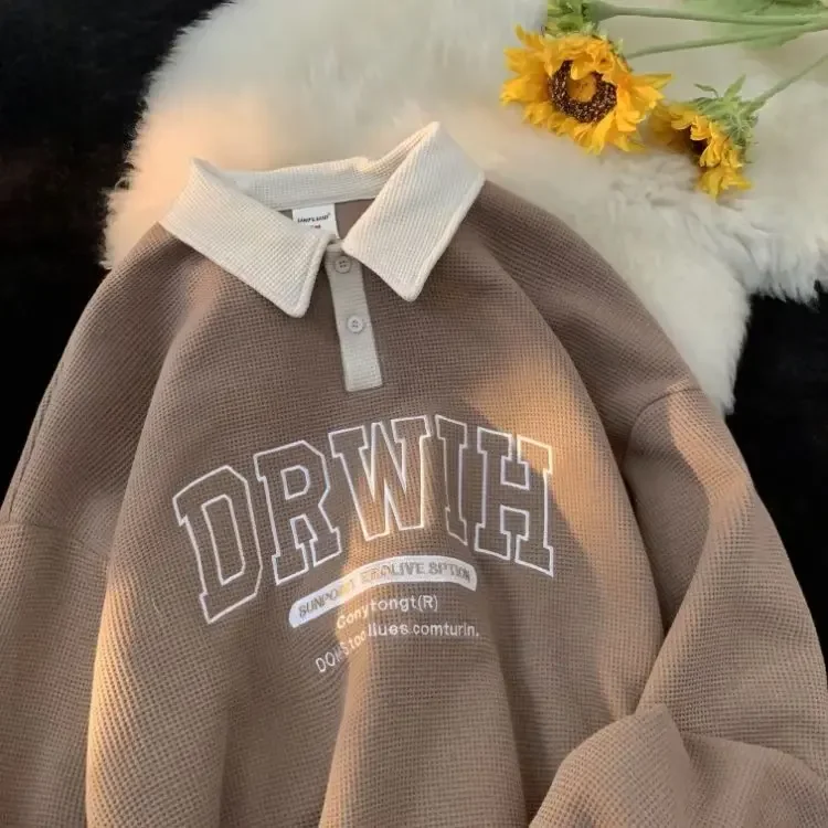 Мужская толстовка-поло с длинным рукавом