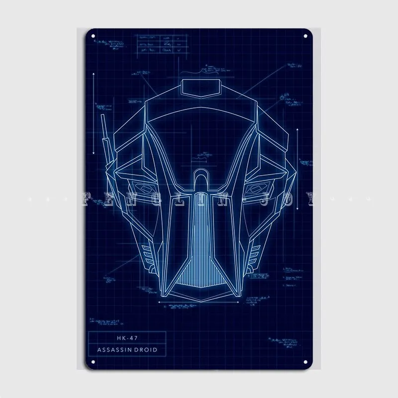 

Hk-47 Poster Metal Plaque Pub Cave Pub Customize Painting Décor Tin Sign Poster