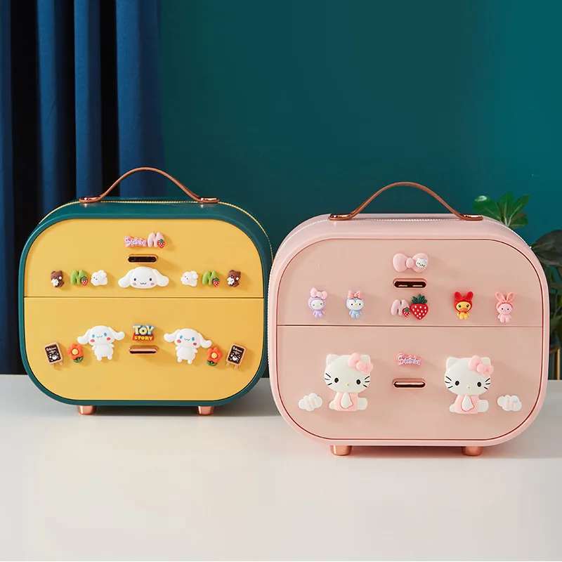 Cartoon Children Headwear Storage Box Girls Baby Jewelry Box Cute Hair Band Multi-layer Necklace Earrings Jewelry Box Organizer