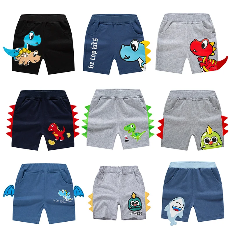 2022 Summer 2-8 Years Children Boys Shorts Catoon Dinosaur Embroidery Baby Sports Kids Toddler Little Boy Clothes |