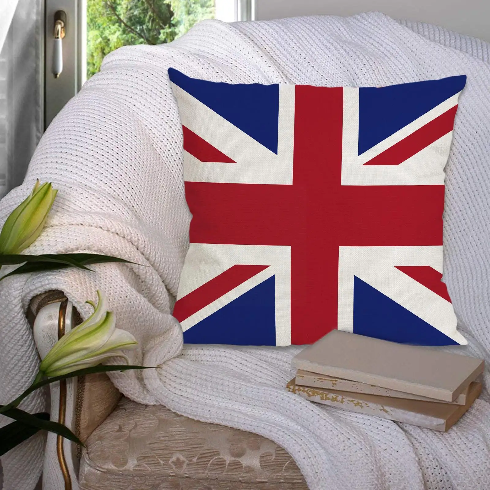

Home Decor Polyester Square Pillow Case LOVE England Room Series Ornament Cushion Cover Printed Living Bedroom C3W0