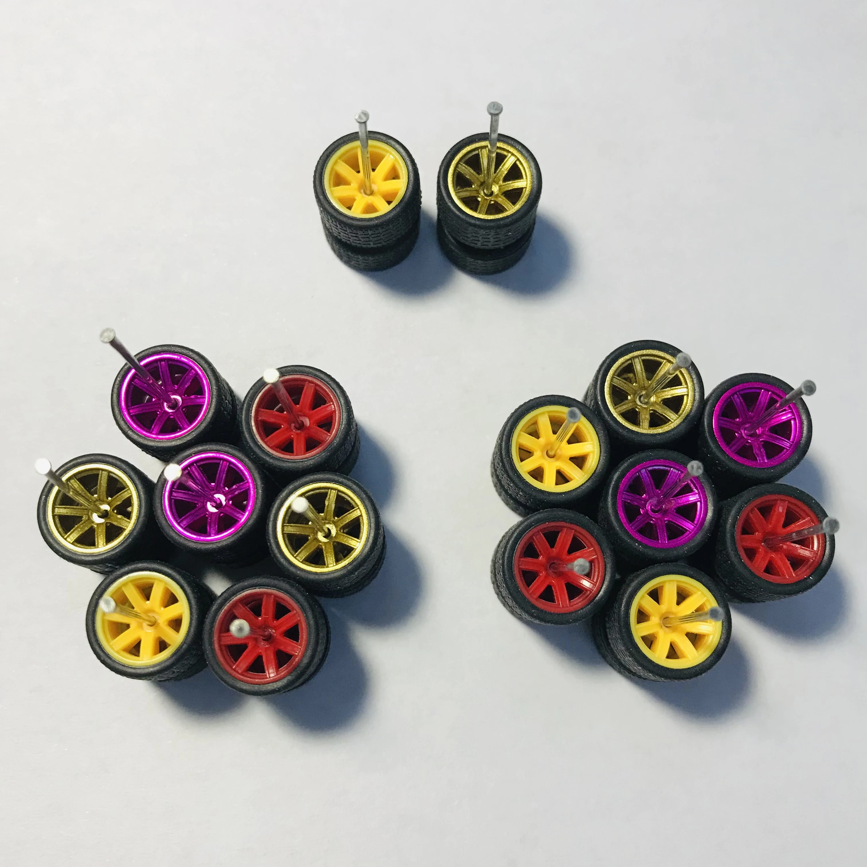 11 мм колеса для масштаба 1/64 литые модели автомобилей 7 спицевых колес с шинами +