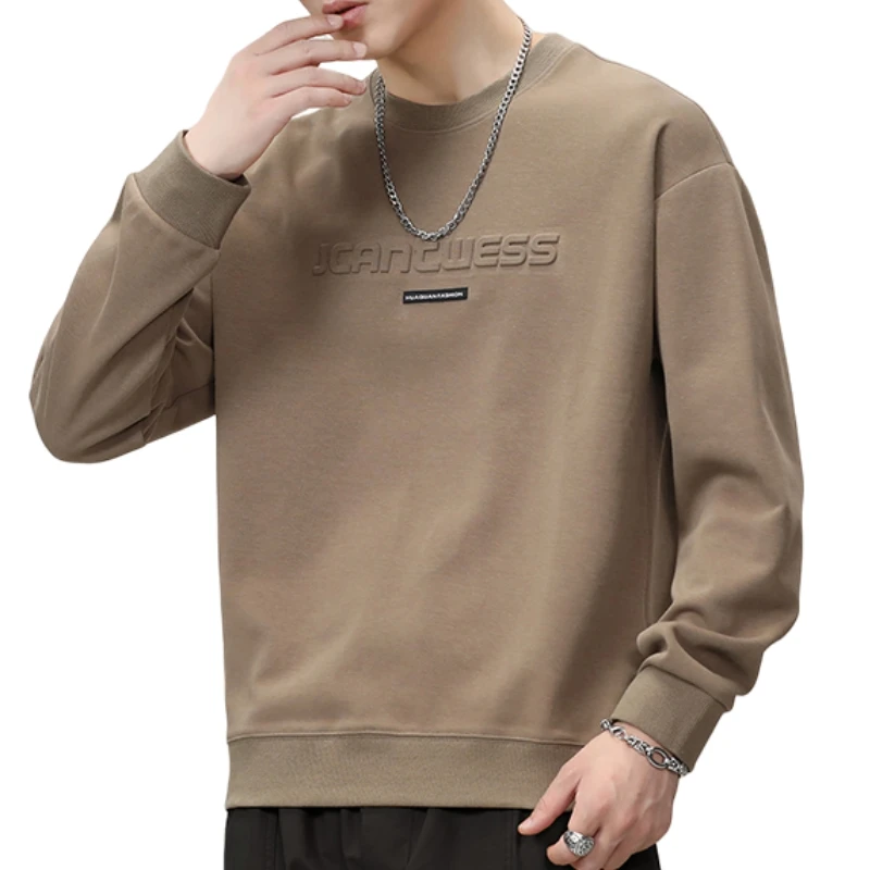 Толстовка мужская с длинным рукавом пуловер оверсайз круглым вырезом