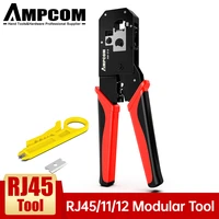 ampcom ratcheting rj45rj11 crimp tool 8prj45 6prj12 rj11 cat5e cat6 crimping tool rj45 crimper tool cut clamp strip tool